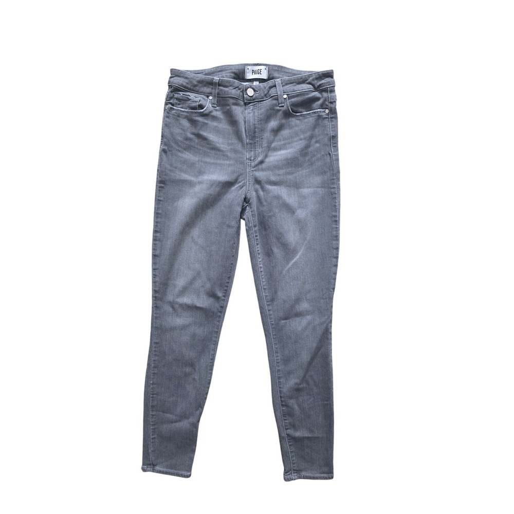 Paige Hoxton Ankle Jeans 31 Womens Grey Stone Dust Mid Rise Stretch
